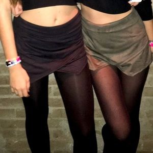Velvet mini skirt